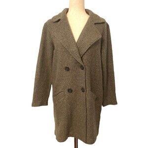 HALOGEN Wool Blend Sweater Jacket Women’s Small Double Breasted Grey Lightweight